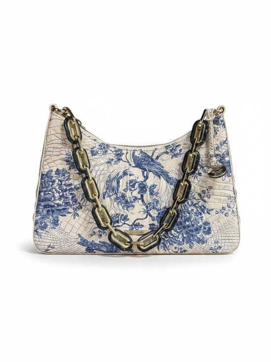 Brahmin Handbags - NWT Brahmin Melbourne Esme Blue Chinoiserie Leather Chain Shoulder Bag Rare